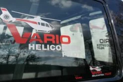 Vario Helicopter Pilot Sticker, Red And Silver