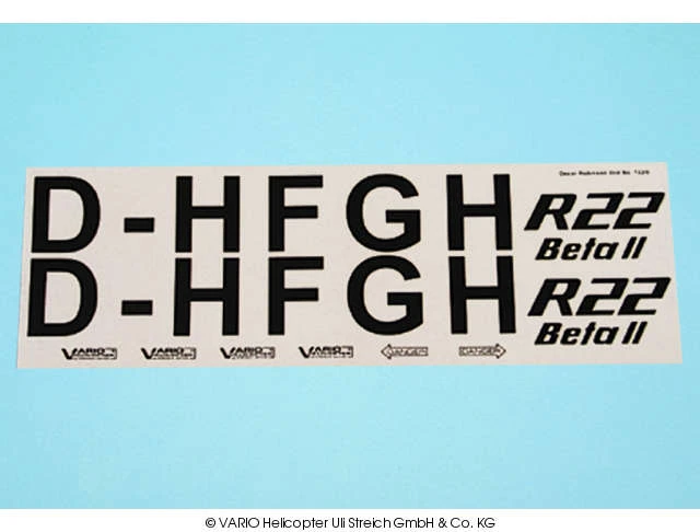 Decal Sheet Robinson R22 3 Decal Sheet Robinson R22